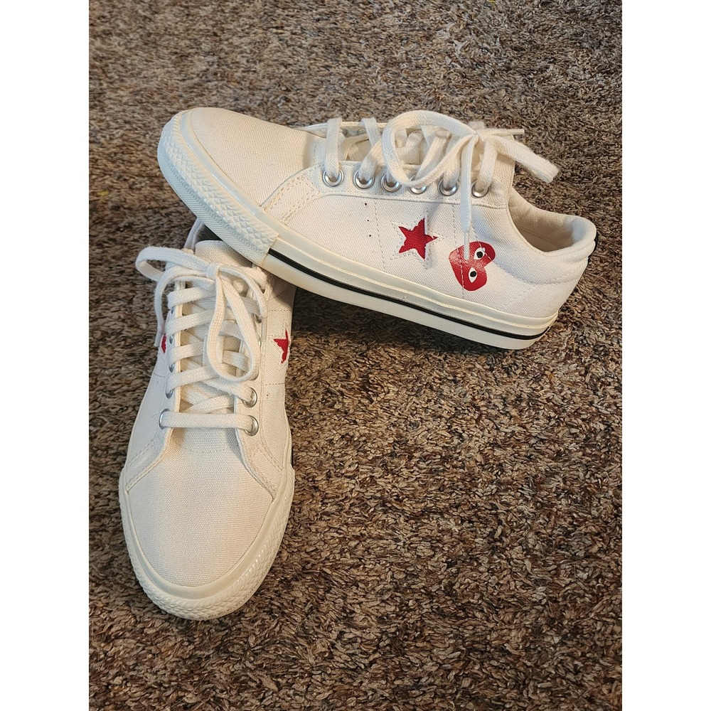 CDG Play Converse One Star Cloud Dancer Low Men 6 Women 7.5